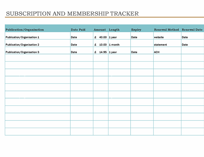 Subscription And Membership Tracker