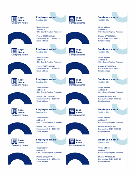 Business cards (Arc design, 10 per page) Business cards (Arc design, 10 per page)