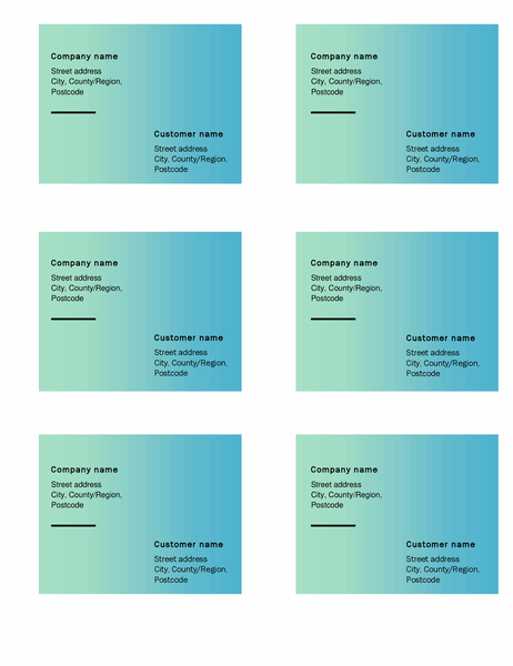 Shipping labels (Green Gradient design, 6 per page, works with Avery 5164) Shipping labels (Green Gradient design, 6 per page, works with Avery 5164)