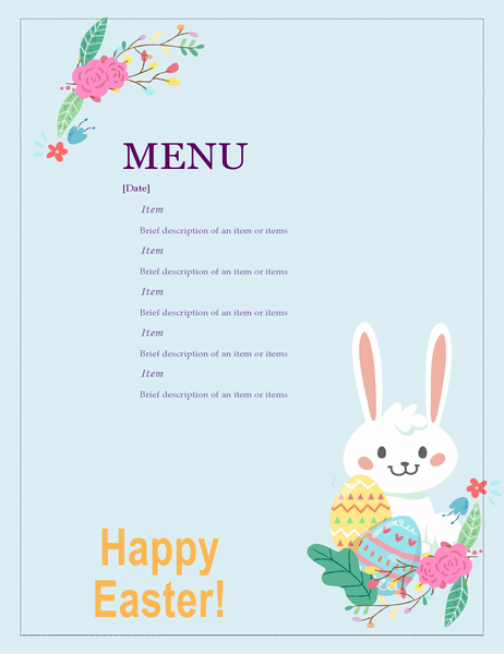 Easter party menu