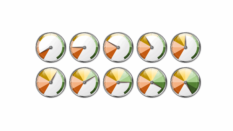Multi-colour gauge graphics