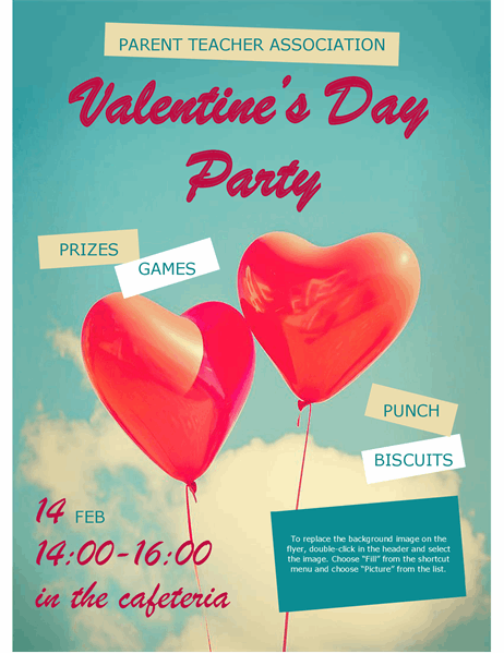 Heart balloons Valentine’s flyer