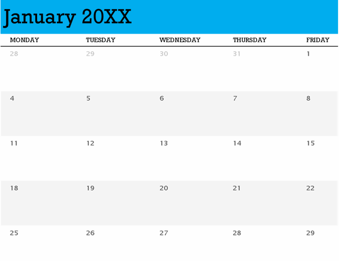 Any year calendar (single month per tab)