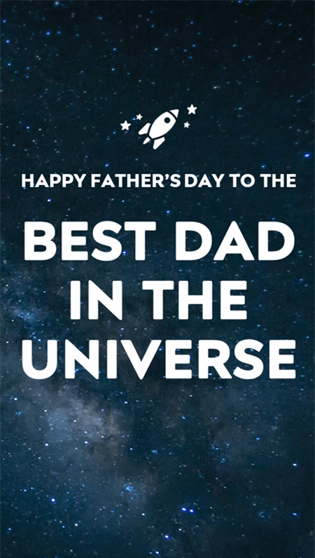 Outer space Father's Day cards