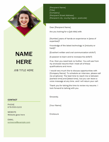 Green cube cover letter