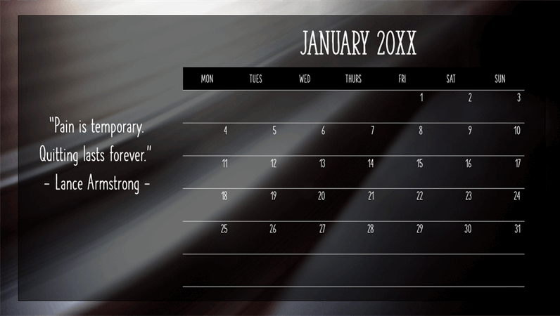 Monthly quotes calendar