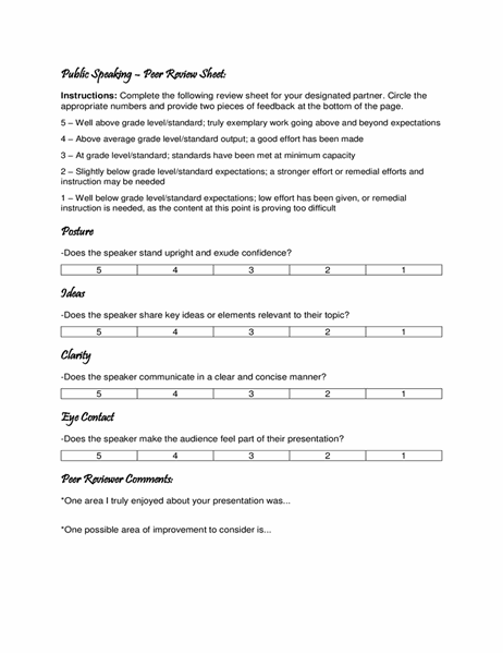 Public speaking peer review Public speaking peer review