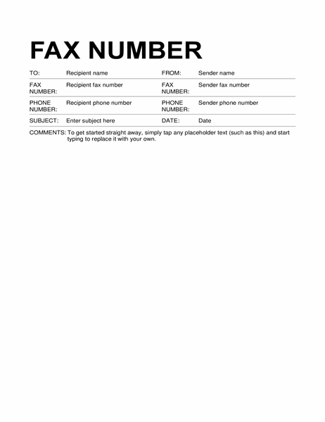 Fax cover sheet (standard format)