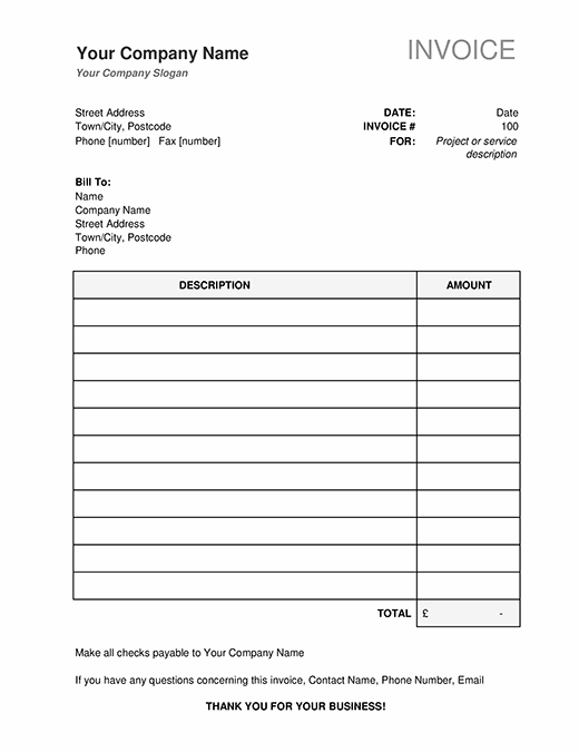 Simple invoice that calculates total