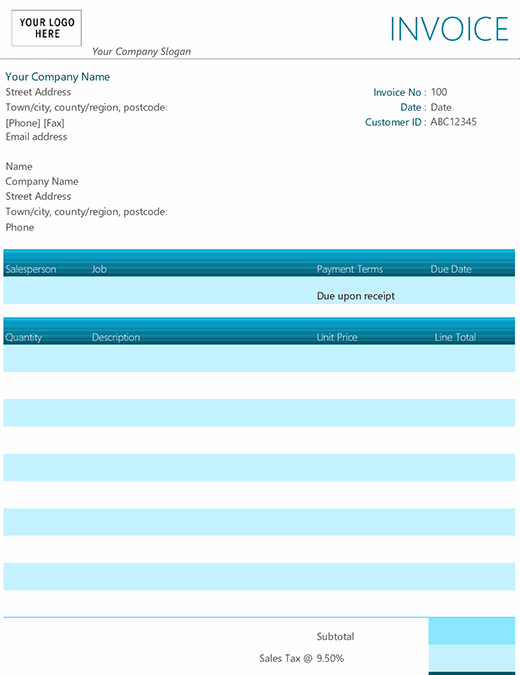 Simple invoice that calculates total