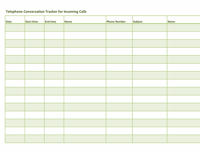 Telephone conversation tracker (for incoming and outgoing calls)