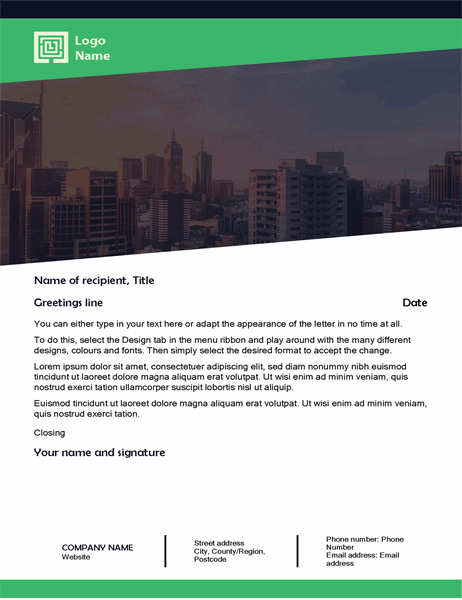 Business letter (Green Forest design)