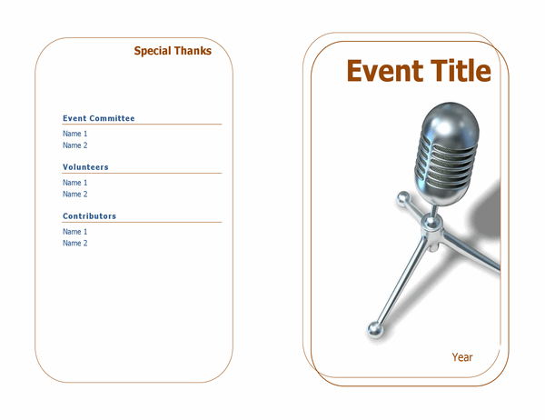 Event programme (half-fold)