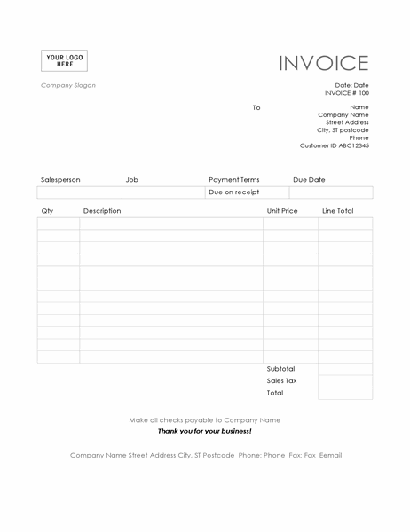 Service invoice (Simple Lines design)