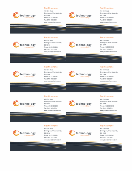 Technology business card (10 per page) Technology business card (10 per page)