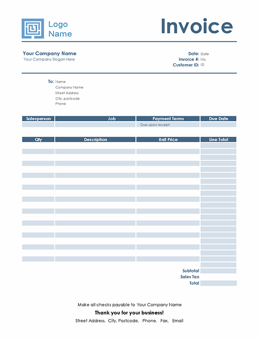 Service invoice (Simple Blue design) Service invoice (Simple Blue design)
