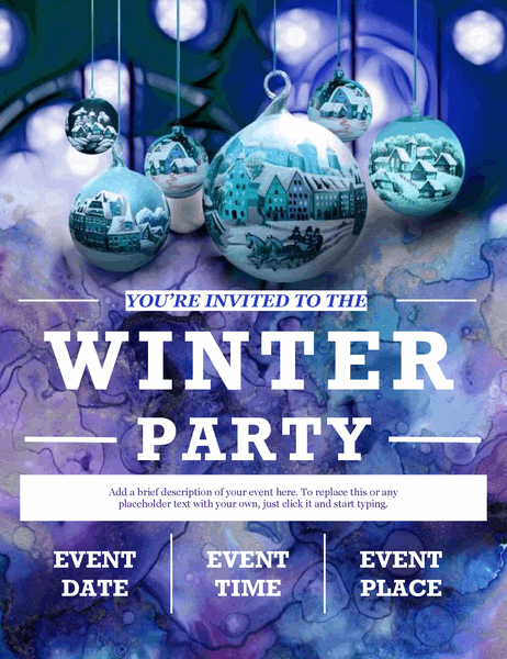 Elegant winter party flyer