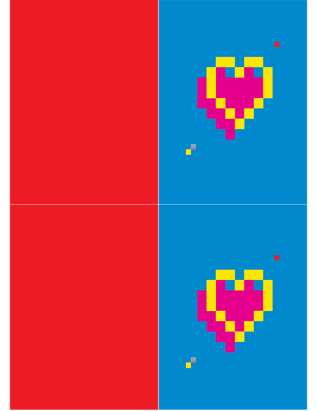 Pixel heart Valentine’s card