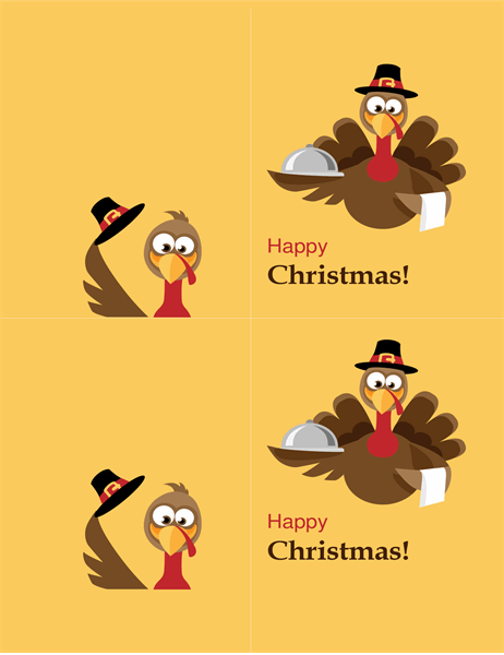 Cheerful turkey Christmas card