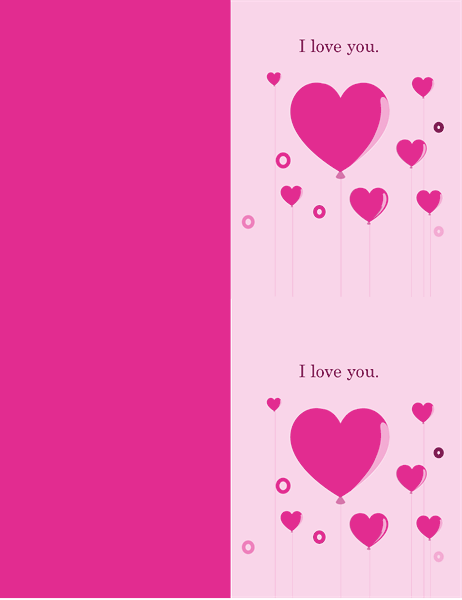 Heart balloons Valentine’s card