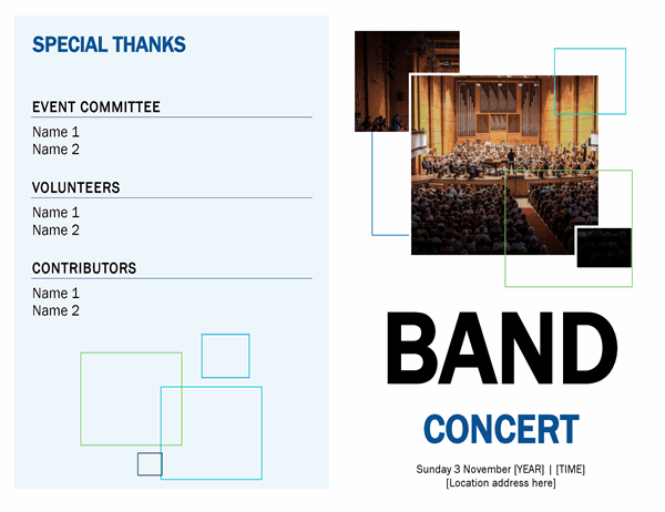Band concert programme Band concert programme