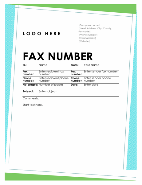 Geometric fax cover