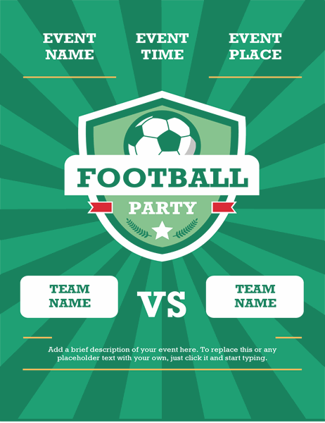 Football party flyer (international)