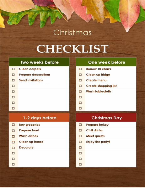 Christmas checklist