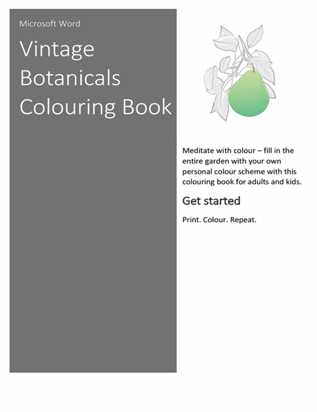 Vintage botanicals colouring book