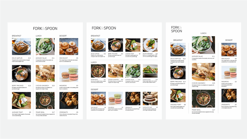 Photo menu Photo menu