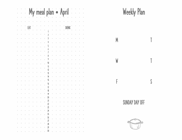 Meal planning journal