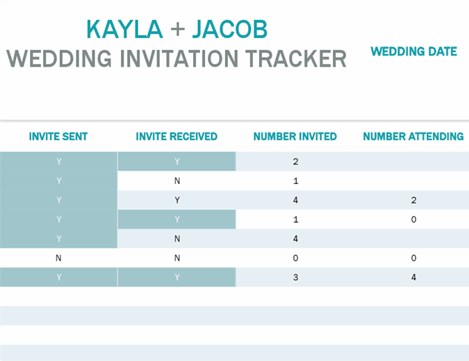 Water colour wash invitation tracker Water colour wash invitation tracker