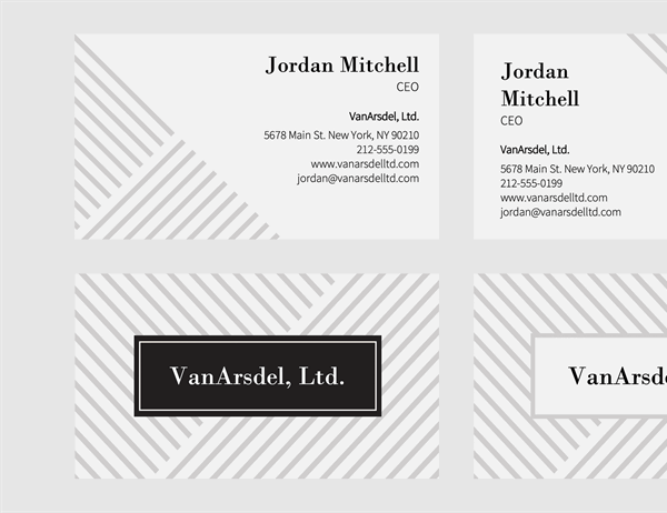 Pinstripes business cards