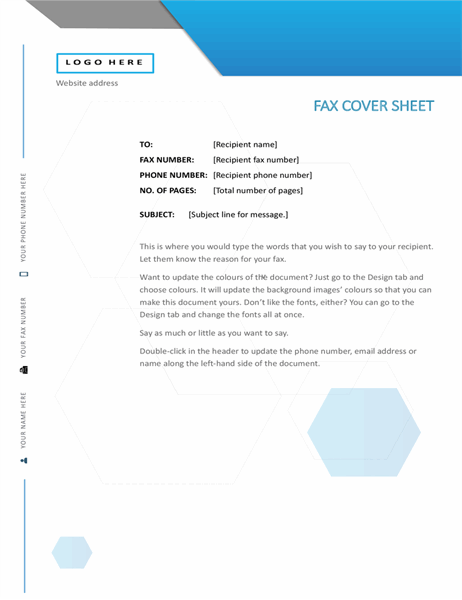 Hexagon fax cover