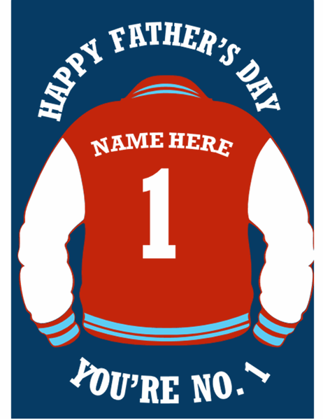 Letter jacket Father’s Day card