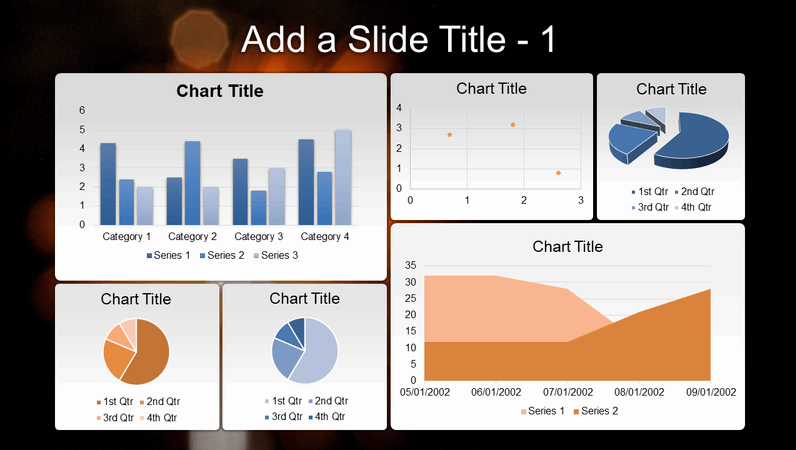 Six-chart dashboard