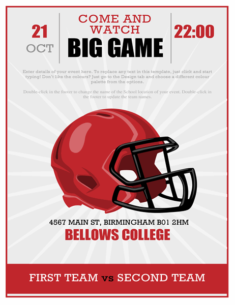 Big game football party flyer