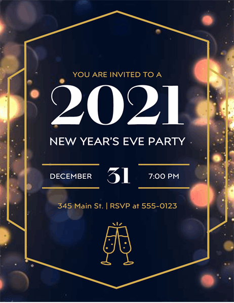 New Year's Eve party invitations