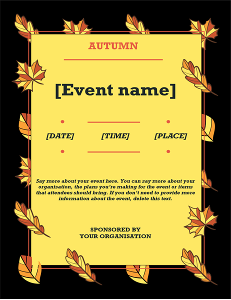 Autumn leaves event flyer