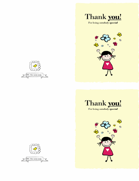 Little girl thank-you card