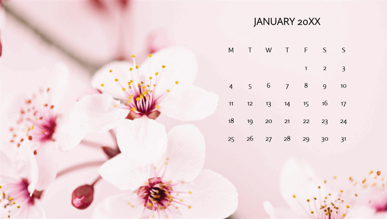 Floral photo calendar