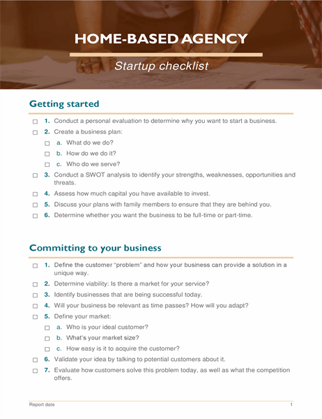 Home business startup checklist