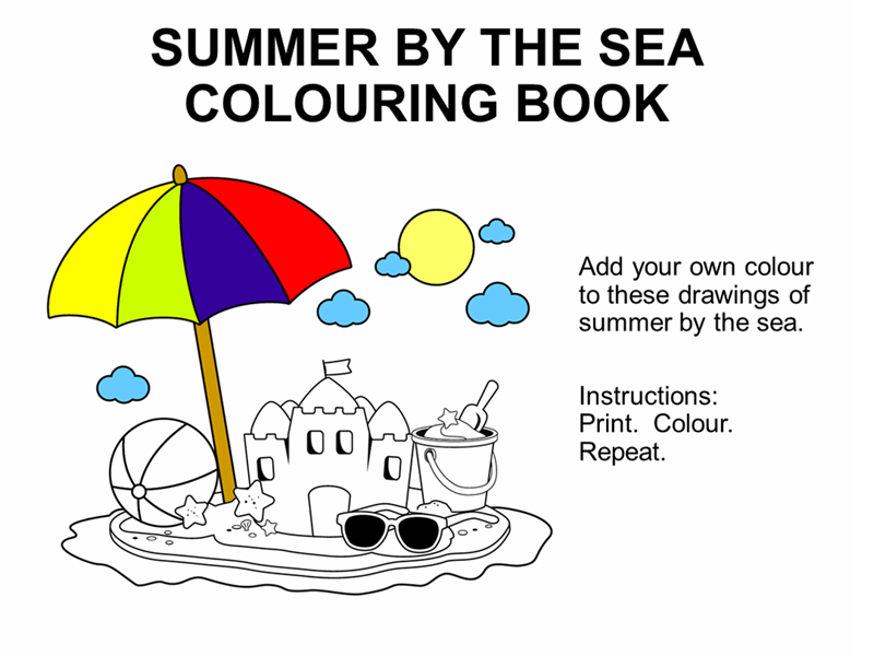 Summer by the sea colouring book