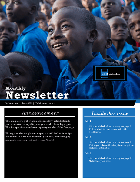 Non-profit newsletter