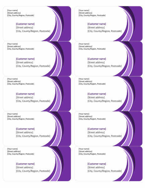 Purple shipping labels (10 per page)