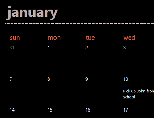 Evergreen calendar tabs (black) Evergreen calendar tabs (black)