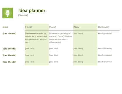 Idea planner