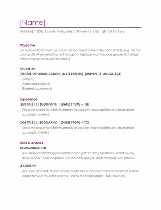 Resume (violet)