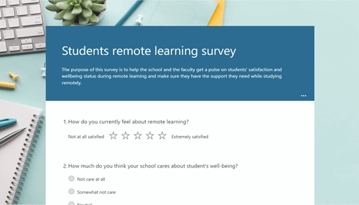 Students remote learning survey