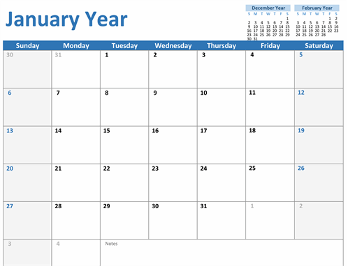 Any year custom calendar